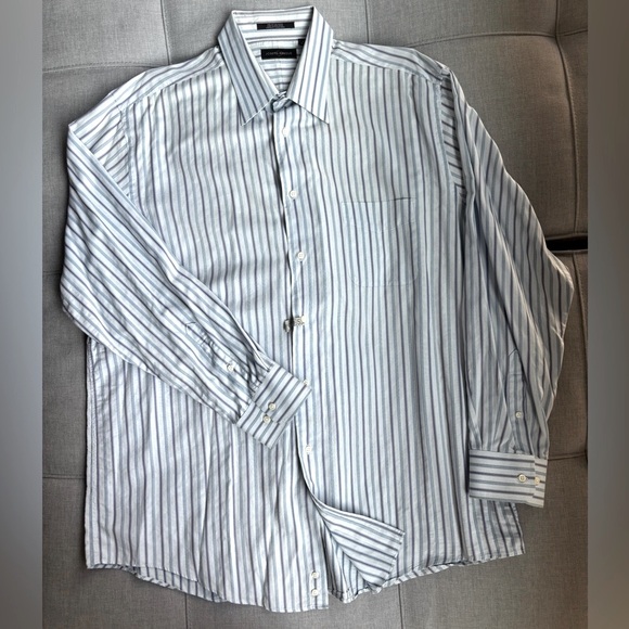 Joseph Abboud Button Down Striped Cotton Shirt - Picture 2 of 8
